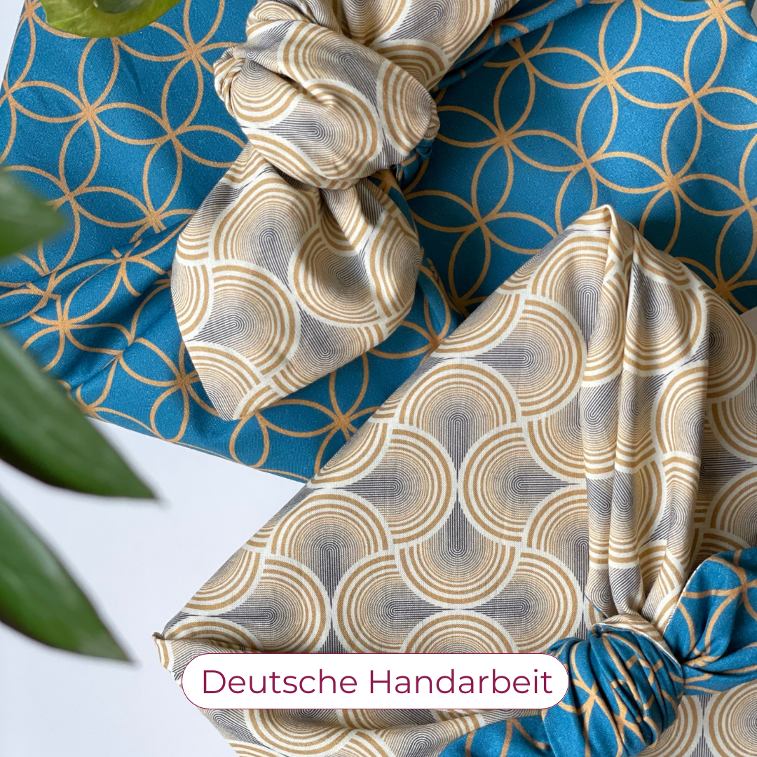 Furoshiki aus Deutschland, Furoshiki doppelseitig, Furoshiki petrol