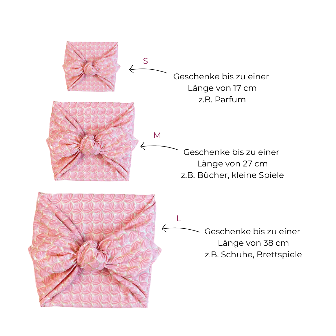 Furoshiki 3er Set, Furoshiki aus Bio Baumwolle, Furoshiki Weihnachten, Furoshiki cloth, Furoshiki noel, Geschenktuch, Geschenk für die Frau, Furoshiki Tuch, Furoshiki Fächer, Furoshiki orange