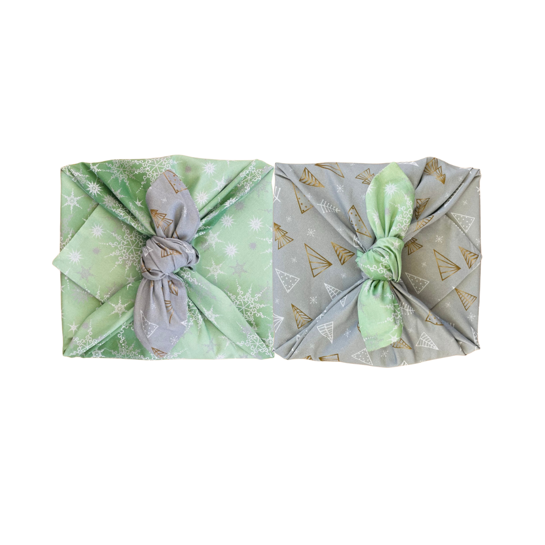 doppelseitige Furoshiki Weihnachten, Furoshiki Weihnachten, Furoshiki, Furoshiki Tuch, Geschenktuch Weihnachten, Furoshiki Weihnachtsmotiv