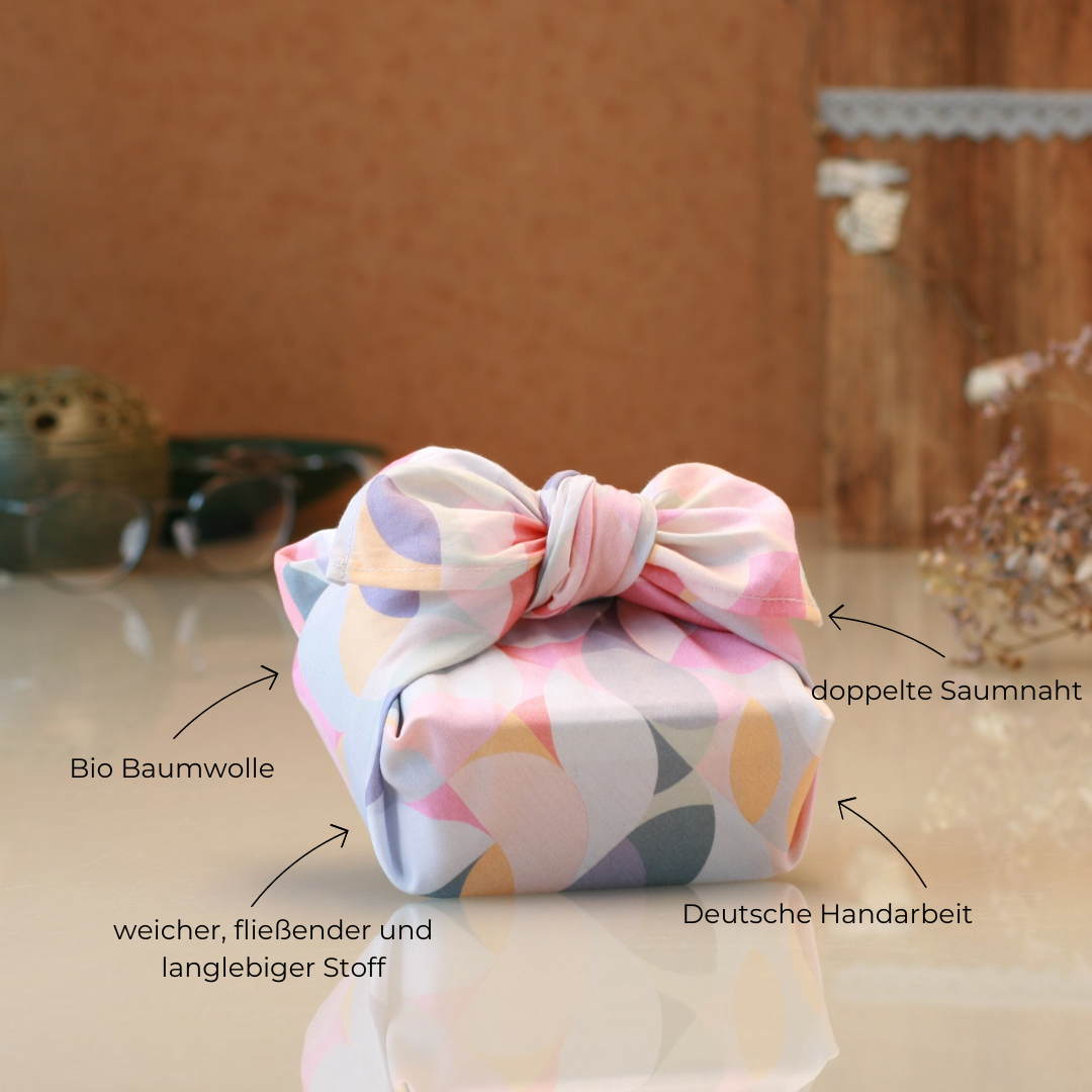 Furoshiki, Furoshiki Set, Furoshiki 4er Set, Furoshiki Weihnachten, Furoshike cloth, nachhaltig Schenken, Geschenkverpackung, Geschenktuch, Furoshiki Tuch, Zero waste Schenken, Geschenk für die Frau