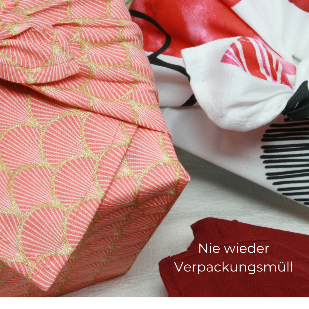Furoshiki, Furoshiki Set, Furoshiki 4er Set, Furoshiki Weihnachten, Furoshike cloth, nachhaltig Schenken, Geschenkverpackung, Geschenktuch, Furoshiki Tuch, Zero waste Schenken, Geschenk für die Frau