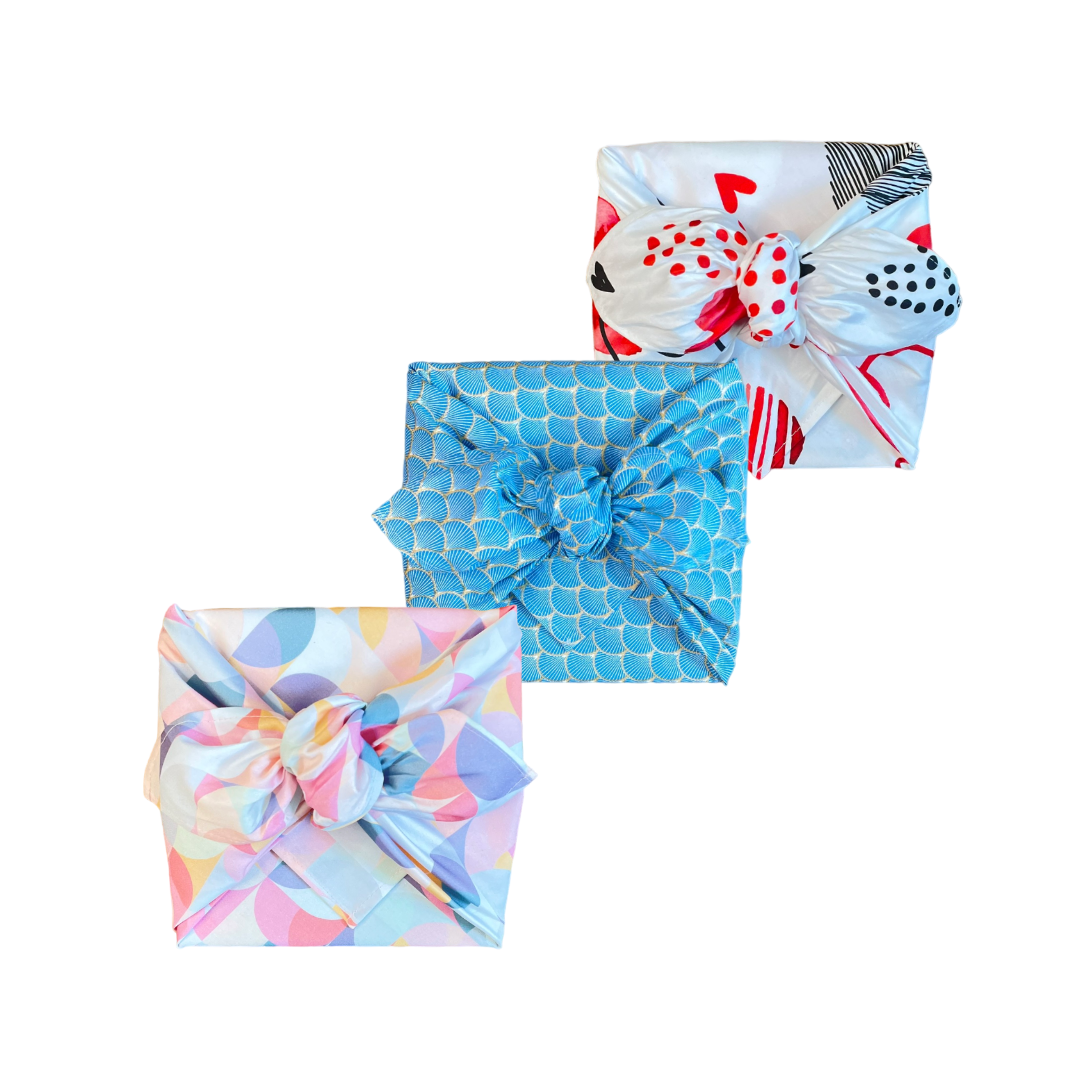 Furoshiki, Furoshiki Set, Furoshiki 4er Set, Furoshiki Weihnachten, Furoshike cloth, nachhaltig Schenken, Geschenkverpackung, Geschenktuch, Furoshiki Tuch, Zero waste Schenken, Geschenk für die Frau