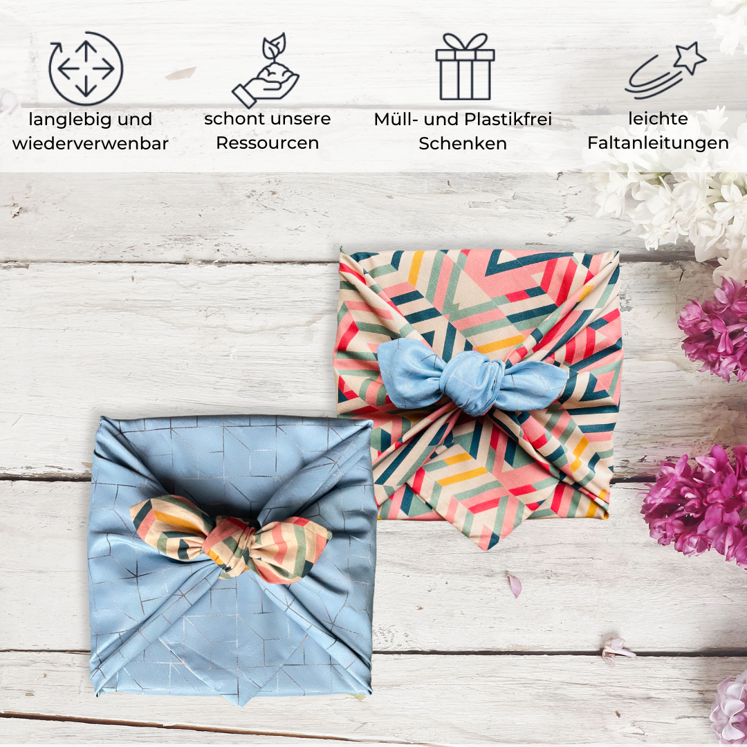 Furoshiki Streifen und blau