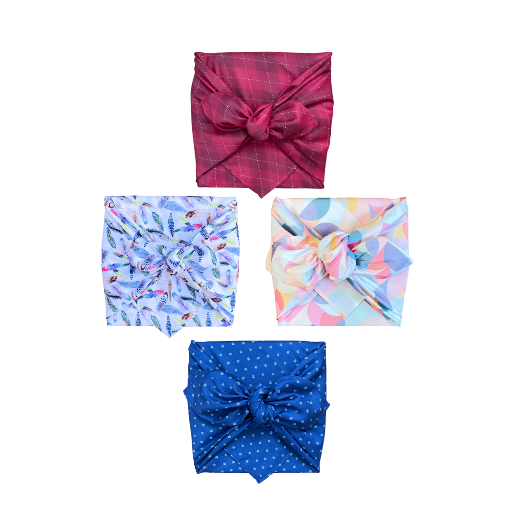 Furoshiki, Furoshiki Set, Furoshiki 4er Set, Furoshiki Weihnachten, Furoshike cloth, nachhaltig Schenken, Geschenkverpackung, Geschenktuch, Furoshiki Tuch, Zero waste Schenken, Geschenk für die Frau