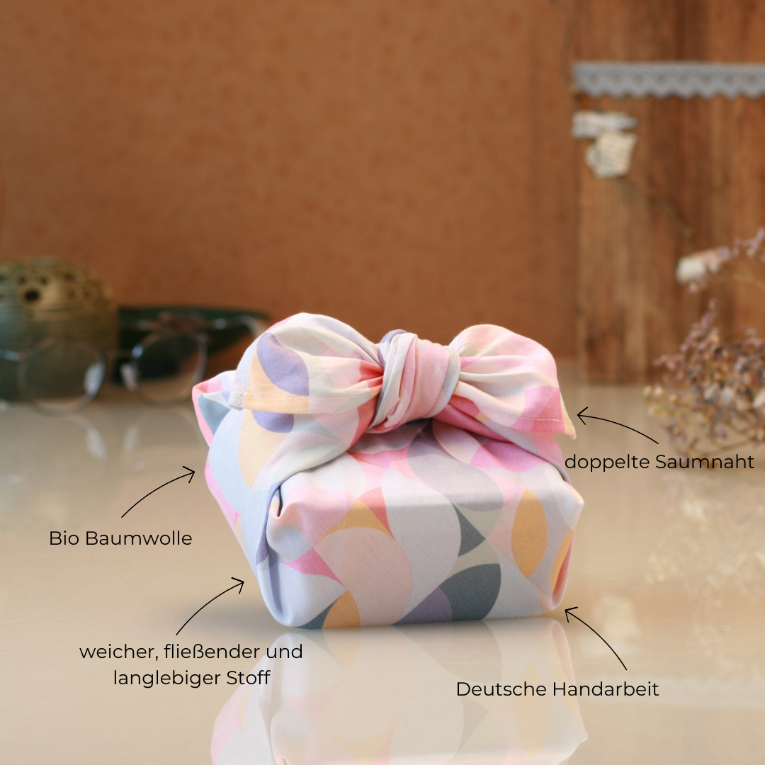 Furoshiki, Furoshiki Set, Furoshiki 4er Set, Furoshiki Weihnachten, Furoshike cloth, nachhaltig Schenken, Geschenkverpackung, Geschenktuch, Furoshiki Tuch, Zero waste Schenken, Geschenk für die Frau