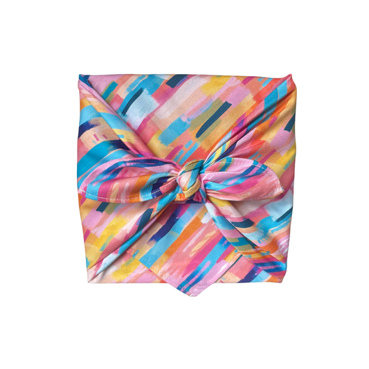 Furoshiki rainbow colors, Furoshiki cloth, Geschenktücher aus Stoff, wiederverwendbares Geschenkpapier, Furoshiki Frühling, Furoshiki Ostern, Furoshiki bunte Streifen, Furoshiki Kinder, Furoshiki Kindergeburtstag, Geschenktuch Kindergeburtstag, Furoshiki Tuch, Furoshiki Osterhase