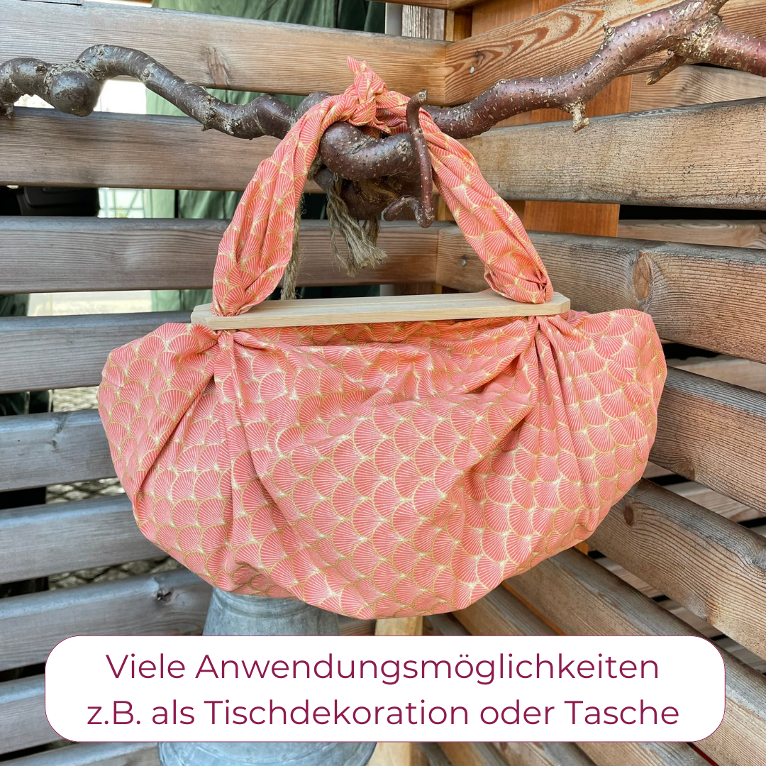 Furoshiki Fächer mit Goldakzenten, Furoshiki cloth, Furoshiki Tuch, Furoshiki japanisches Muster, Geschenktuch, Geschenkverpackung aus Stoff, Furoshiki IndiGlow, wiederverwendbares Geschenkpapier, Furoshiki Bag, Furoshiki Tasche