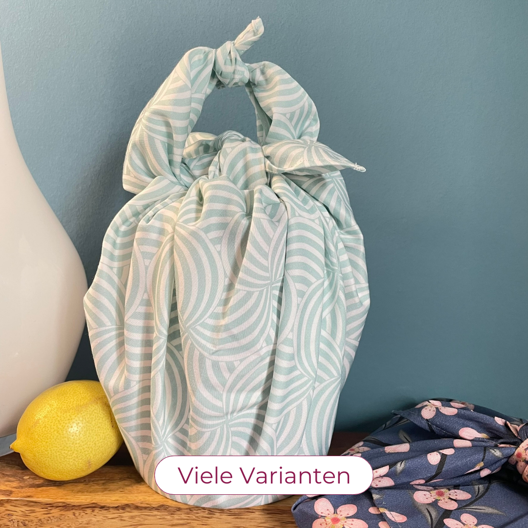 Furoshiki Farn, Furoshiki Tuch, Furoshiki cloth, wiederverwendbare Geschenkverpackung, nachhaltige Geschenkverpackung, Geschenktuch, Gescehnkverpackung aus Stoff, Furoshiki Sommer, Furoshiki Frühling